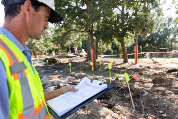 Land Clearing Jacksonville FL permit inspection and tree protection compliance during site clearing project in Duval County