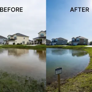 before after retention pond construction fleming island clay county fl 4800 sqft sjrwmd permitted three properties flooding resolved 2024