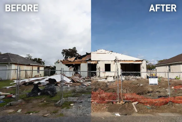 demolition services jacksonville fl house demolition contractor before after cleared site