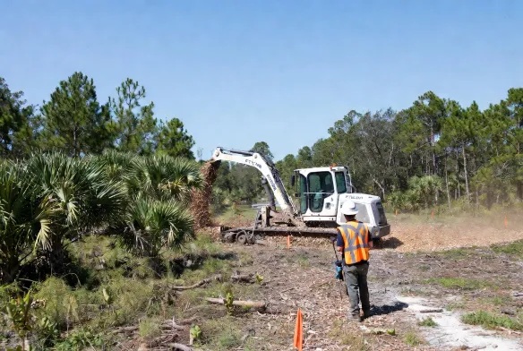 Clay County land clearing Fleming Island FL forestry mulching near Black Creek drainage
