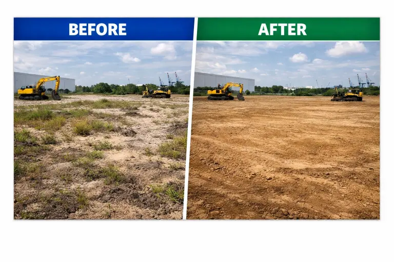 excavation services jacksonville fl before after commercial warehouse site excavation northside